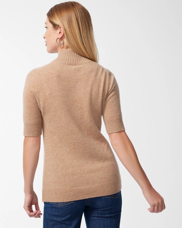 Cashmere Elbow Sleeve Pullover Sweater - image 3